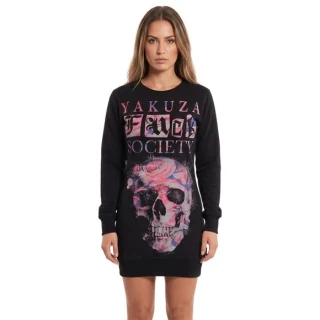 Yakuza dámské mikinové šaty FCK SOCIETY GKB 29107 Black