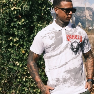 Yakuza polo tričko AHOLE TPO 25040 Whte