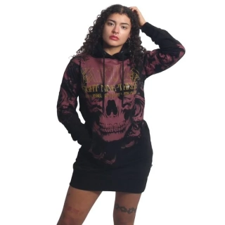 Yakuza dámské mikinové šaty LOST SKULL GKB 27108 Black