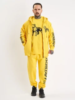 Amstaff Pánská Souprava Logo 2.0 Zip Hoodie Yellow/Black